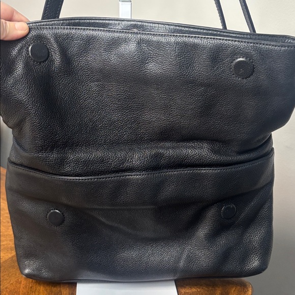 TORY BURCH THEA FOLD-OVER BAG PEBBLED LEATHER w/DUSTBAG! EUC - Picture 7 of 16